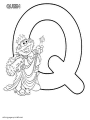 Abby coloring page for a child. The letter Q
