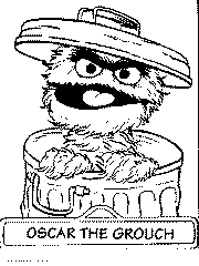 Sesame Street Oscar the Grouch coloring page for kids