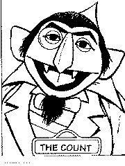 Sesame Street free colouring pages. The Count