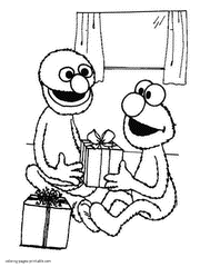 Elmo and Grover coloring picture from Sesame Street