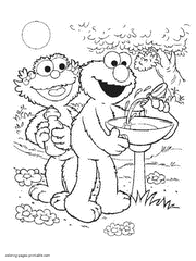 Abby and Elmo coloring page from TV show