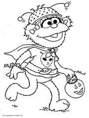 Awesome Sesame Street coloring pages for Halloween