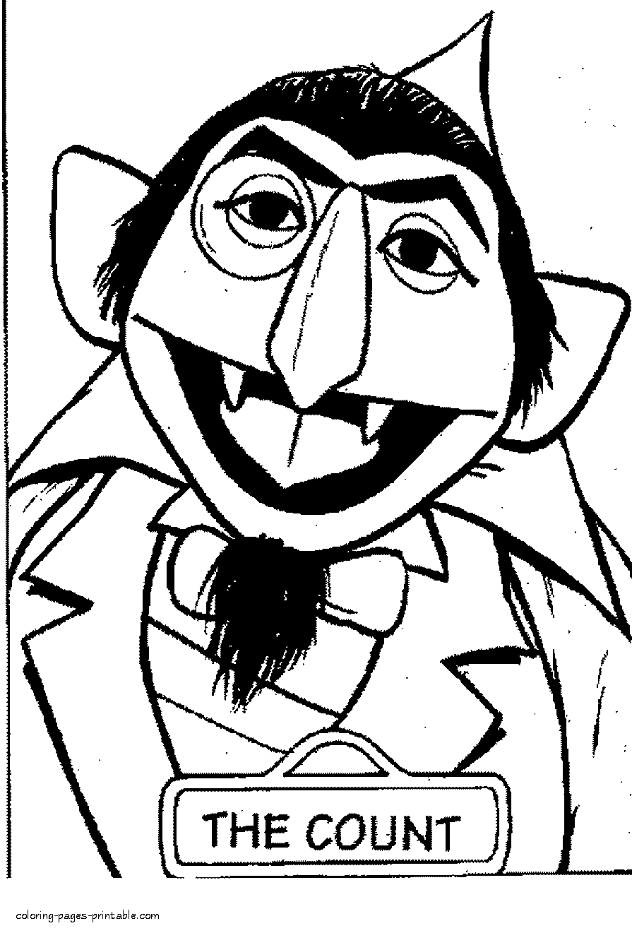 Sesame Street Colouring Pages. The Count || Coloring-Pages-Printable.com