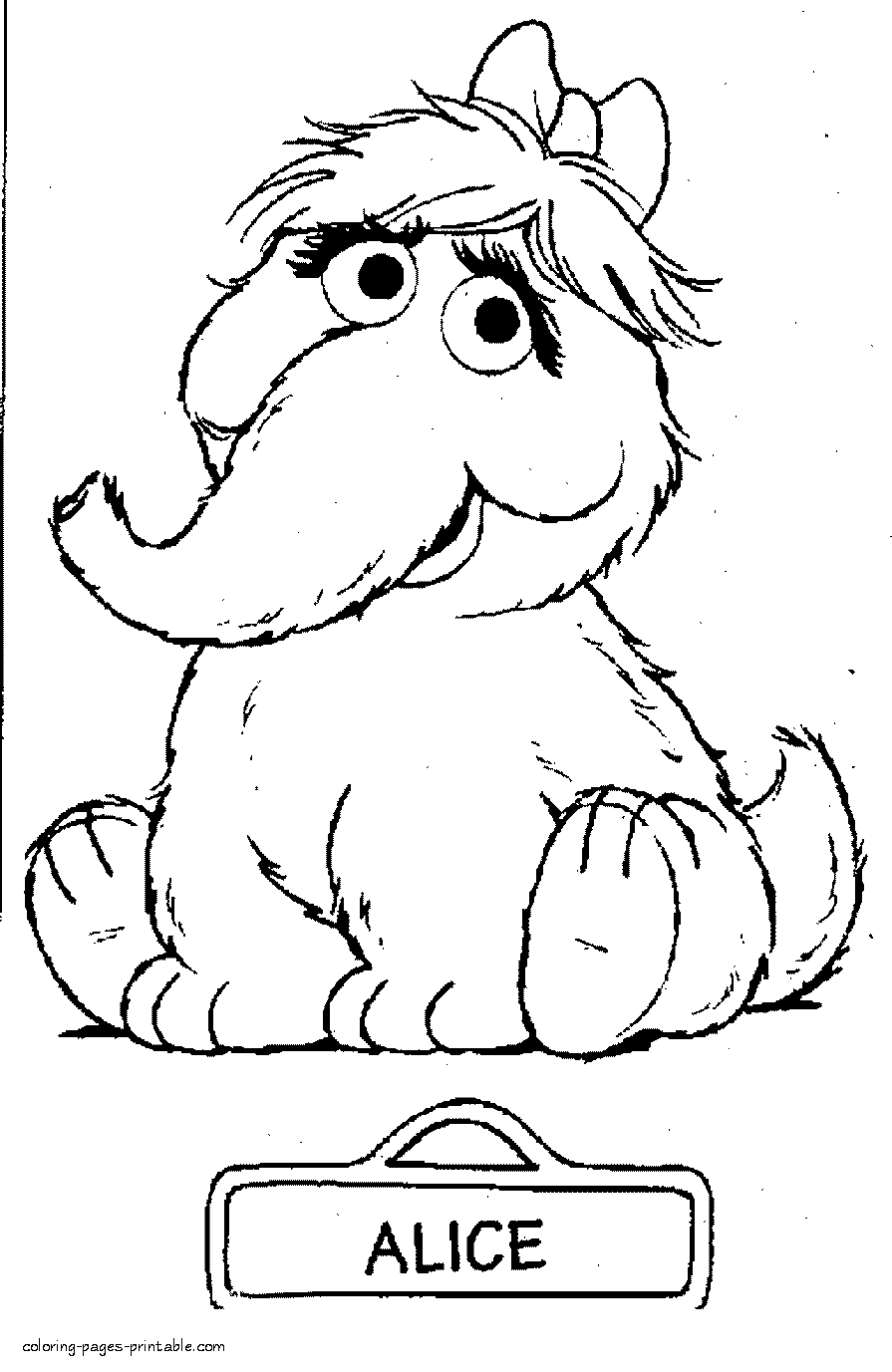Alice Sesame Street heroes coloring pages for free