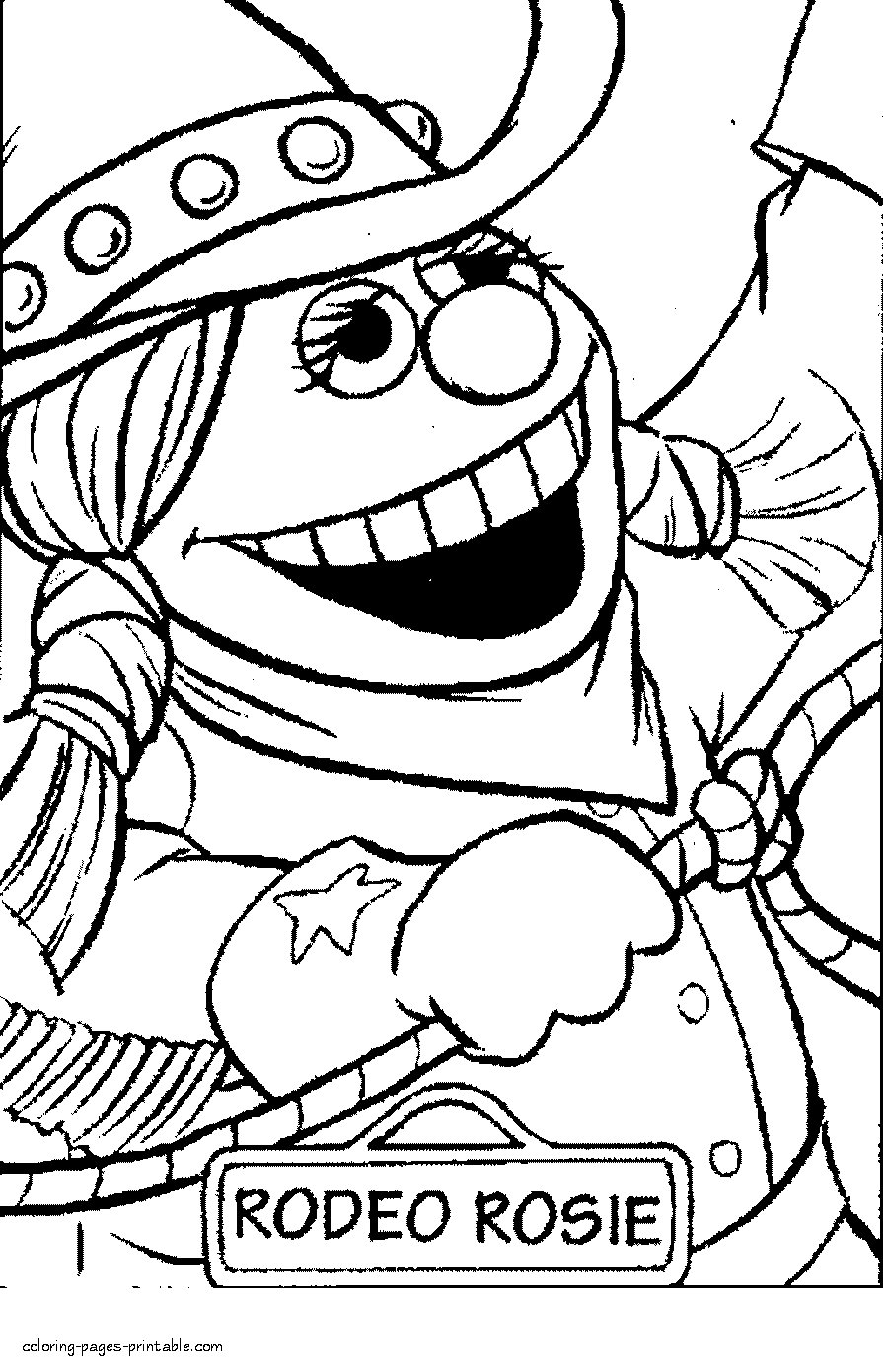 Free Sesame Street coloring pages for kids. Rodeo Rosie