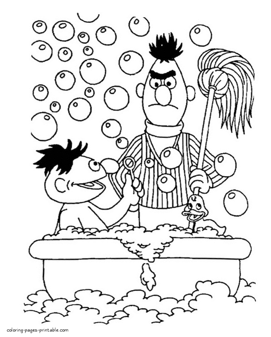 Ernie and Bert coloring page. Sesame Street by PBS
