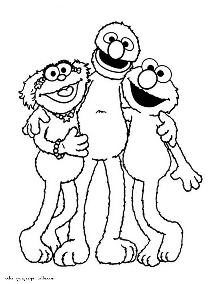 Sesame Street characters coloring pages || COLORING-PAGES-PRINTABLE.COM
