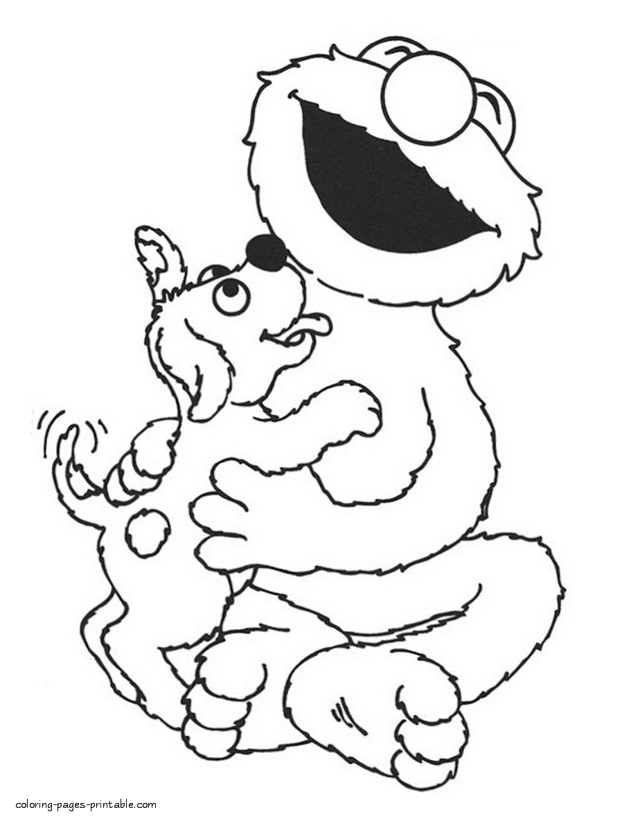 elmo coloring pages birthday