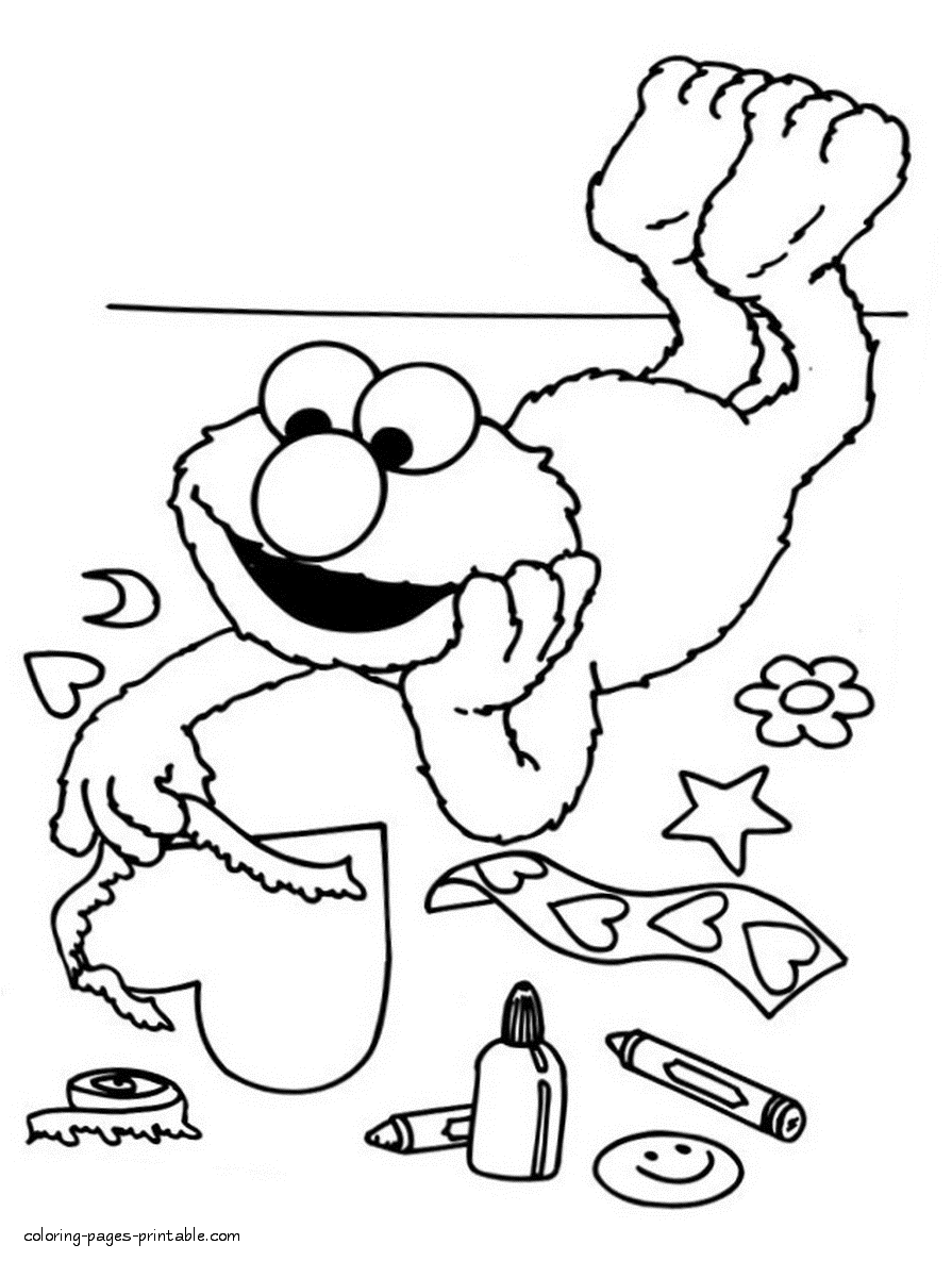 Printable Elmo coloring pages free