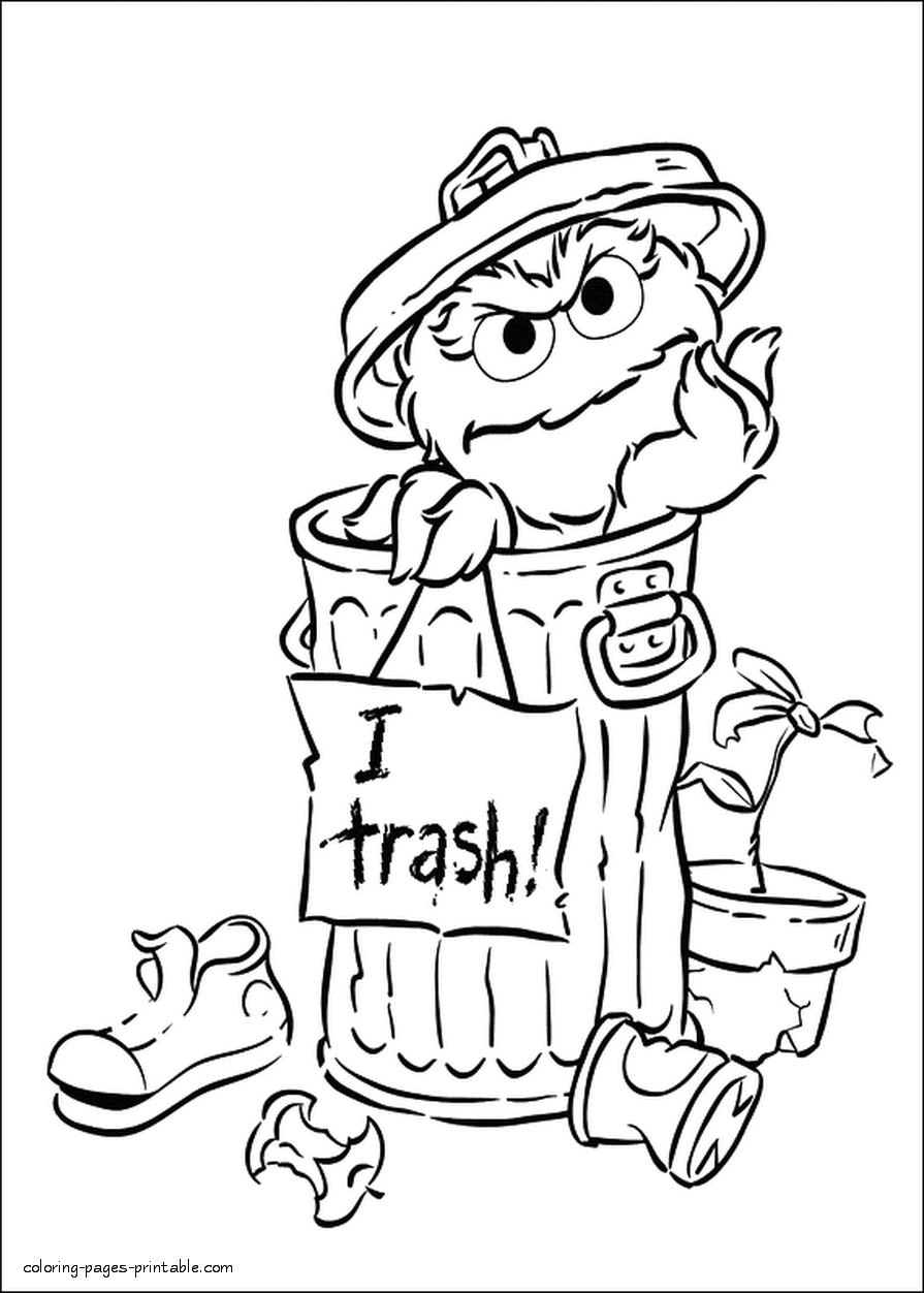 Garbage Monster coloring page. Oscar the Grouch COLORINGPAGES