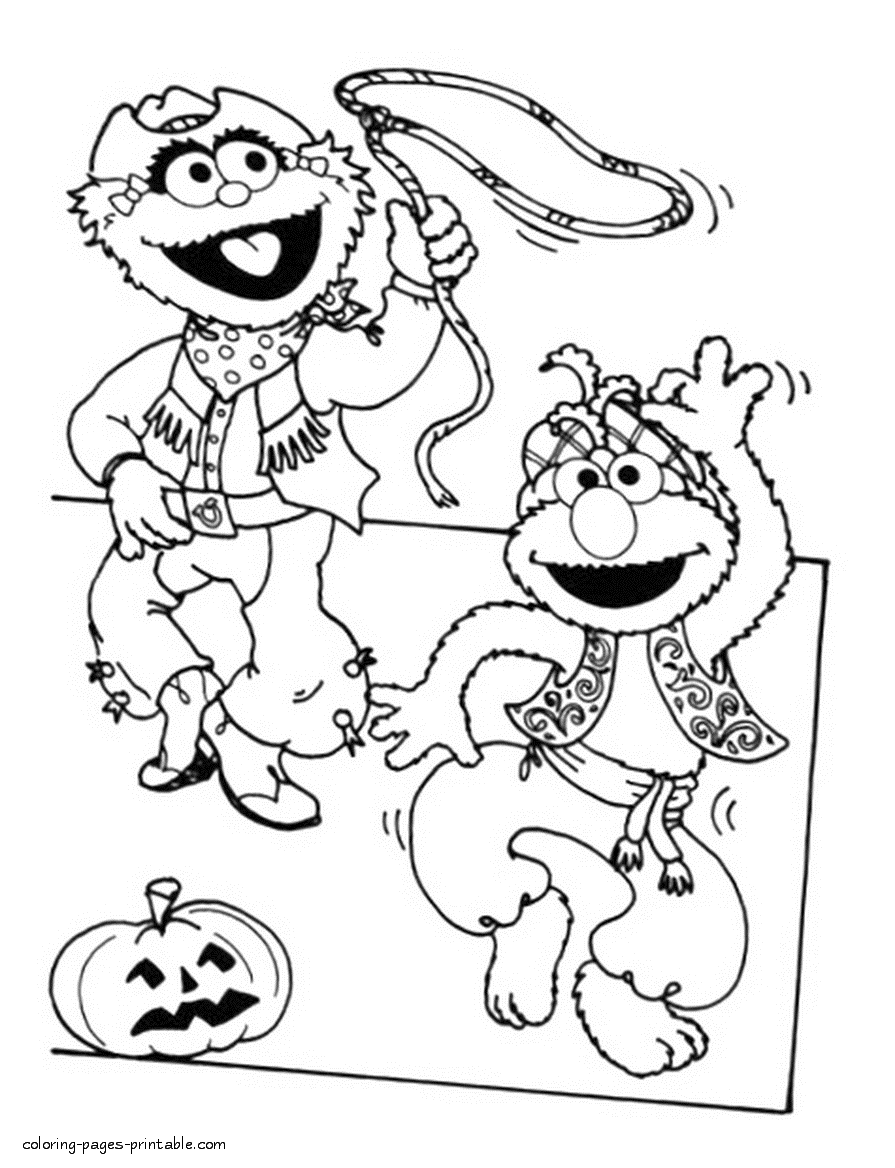 Sesame Street Halloween coloring pages to print