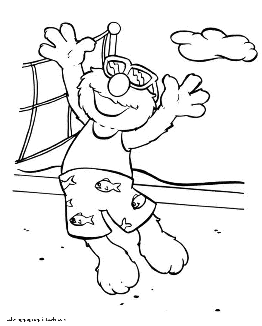 Summer Sesame Street coloring pages || COLORING-PAGES-PRINTABLE.COM