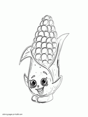 Free Shopkins Corny Cob coloring page that you can print