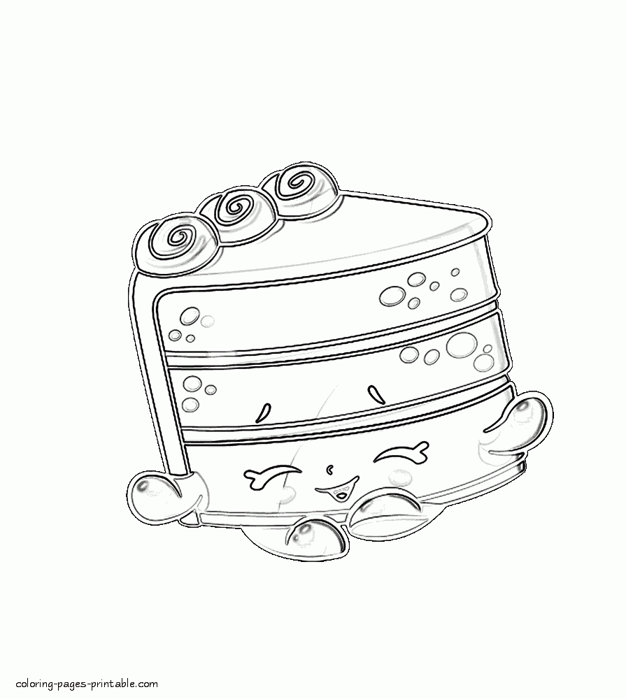 Shopkin Coloring Pages Cake - Clashing Pride