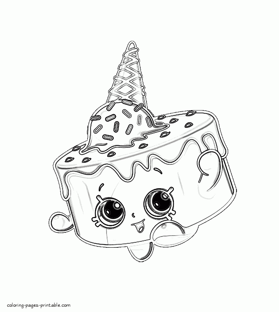 Coloring book Shopkins - Ice Cream Kate || COLORING-PAGES-PRINTABLE.COM