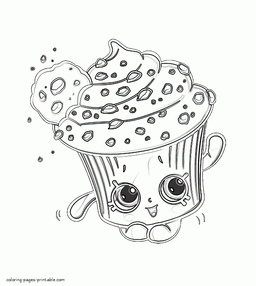 Creamy Cookie Cupcake. Shopkins coloring pages