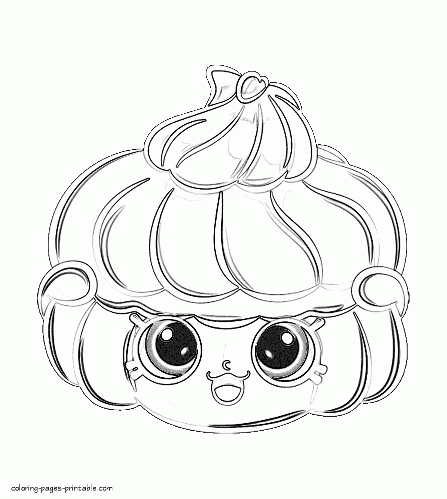 Shopkins coloring pages Bitzy Biscuit free || COLORING-PAGES-PRINTABLE.COM