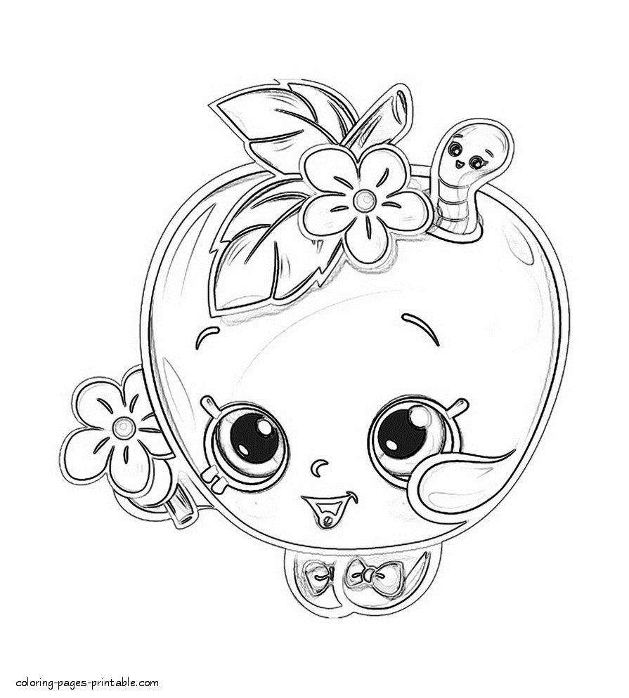 Apple blossom. Shopkins coloring pages    COLORING PAGES PRINTABLE.COM