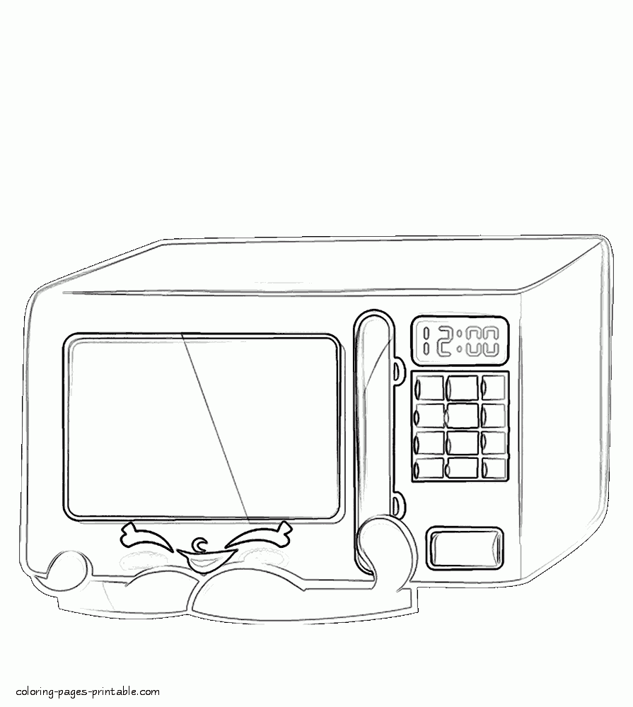 Zappy Microwave. Shopkins colouring book pages free printable