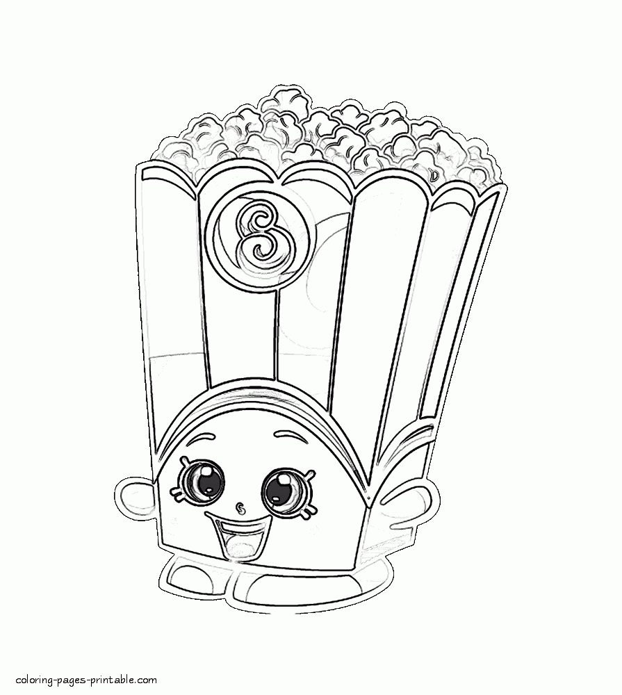 Coloring pages Poppy Corn Shopkins. All seasons