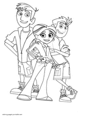 Wild Kratts protagonists coloring pages for girls and boys