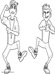 Brothers Kratts dancing coloring page to print