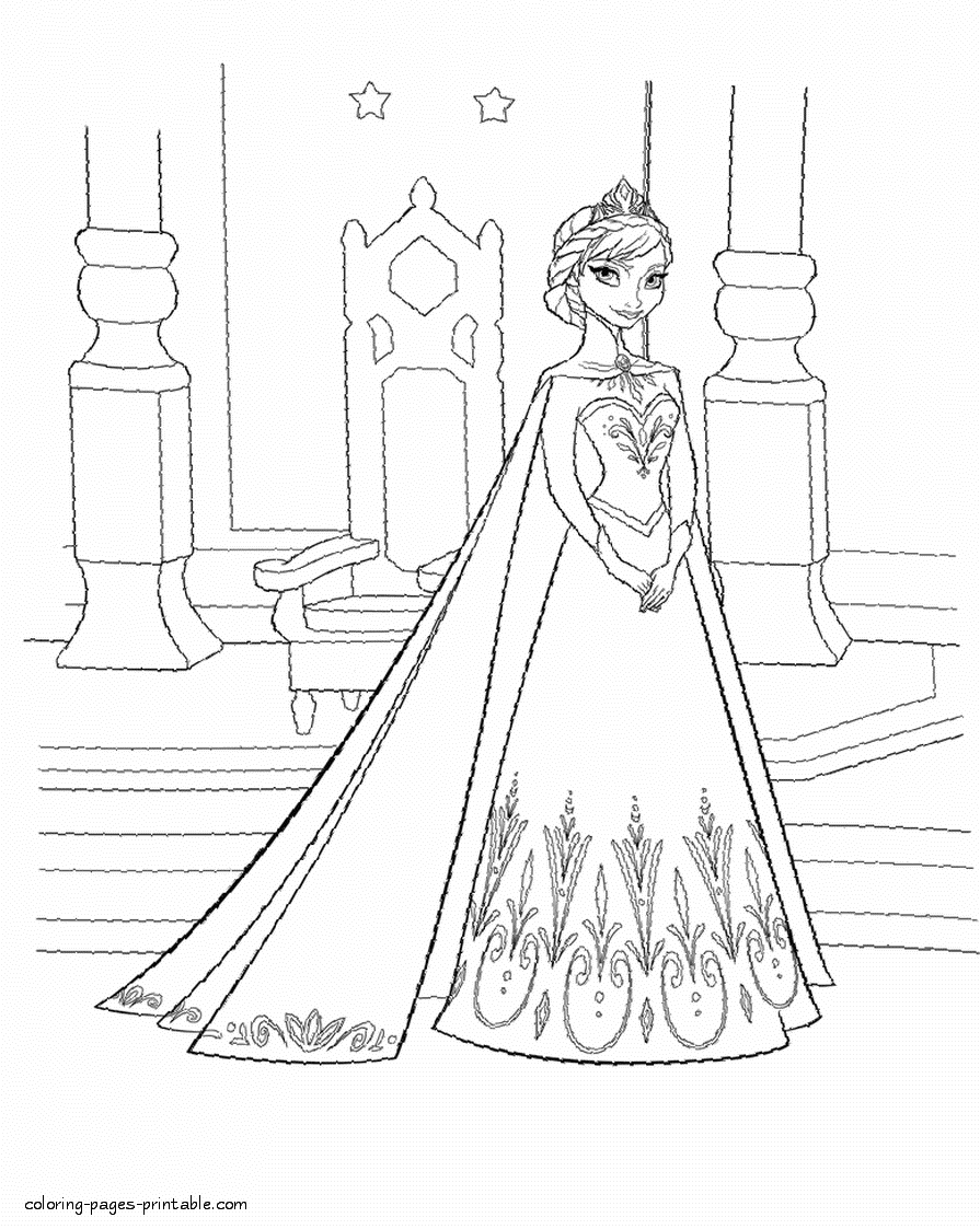 Coloring pages of Elsa || COLORING-PAGES-PRINTABLE.COM