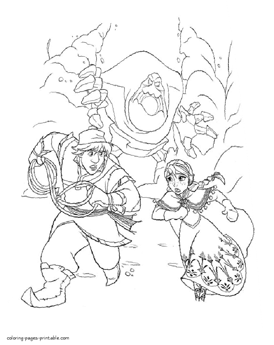 Printable colouring pages Frozen. Marshmallow