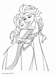 Coloring pages Elsa and Anna that you can print