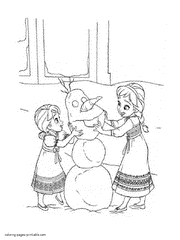 Printable Frozen coloring pages Anna and Elsa