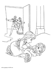 Frozen little Anna and Elsa coloring pages