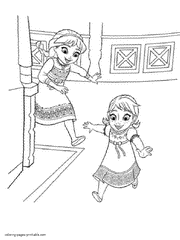 Frozen colouring pages printable. Sisters princesses
