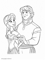 Frozen coloring book. Anna and Kristoff