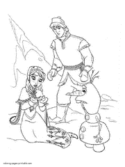 Printable Frozen characters coloring pages