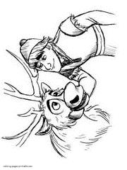 Sven and Kristoff coloring page Frozen