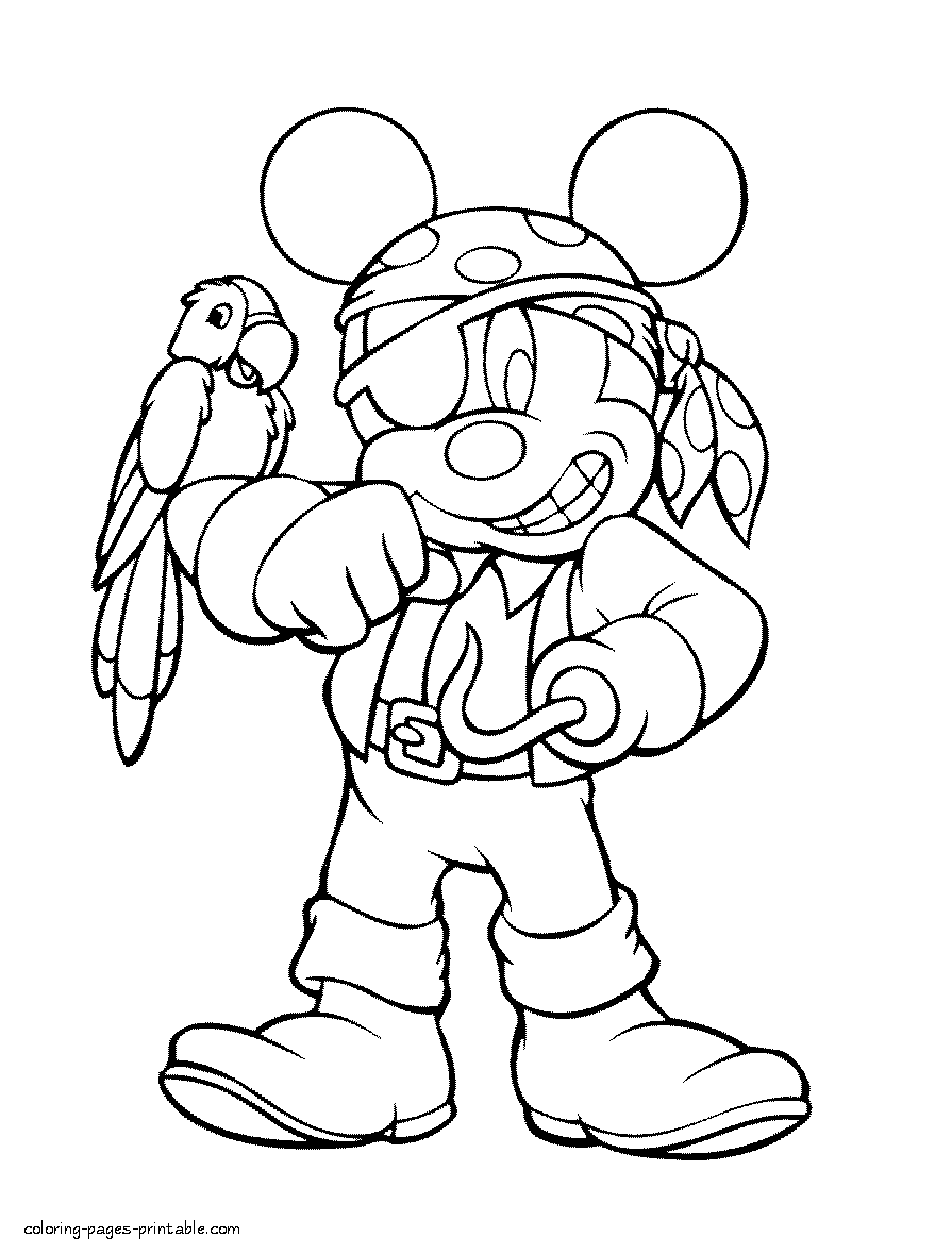 Mickey Coloring Page Captain Hook Coloring Pages