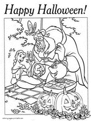 Disney Halloween printable coloring pages. Beauty and the Beast