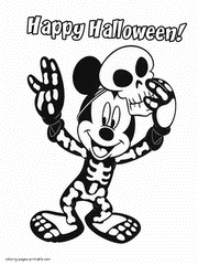 Disney Halloween coloring pages for free. Mickey mouse