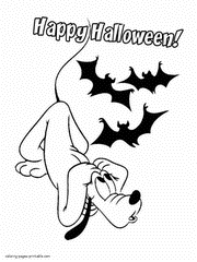 Halloween coloring pages Disney. Pluto. Print it free