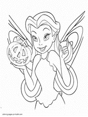 Disney fairy Halloween coloring page for kids