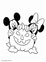 Free printable pumpkin coloring pages. Disney characters