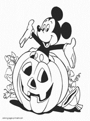 Printable pumpkin coloring pages. Mickey Halloween