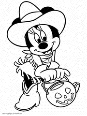Minnie Mouse. Halloween Disney coloring pages