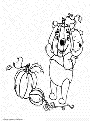 Winnie-the-Pooh coloring page. Disney characters Halloween