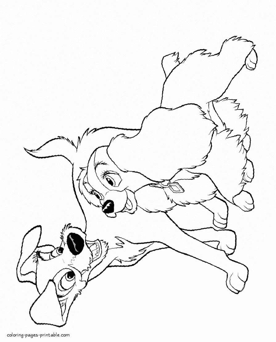 Download Cartoon coloring pages. Lady and the Tramp || COLORING ...