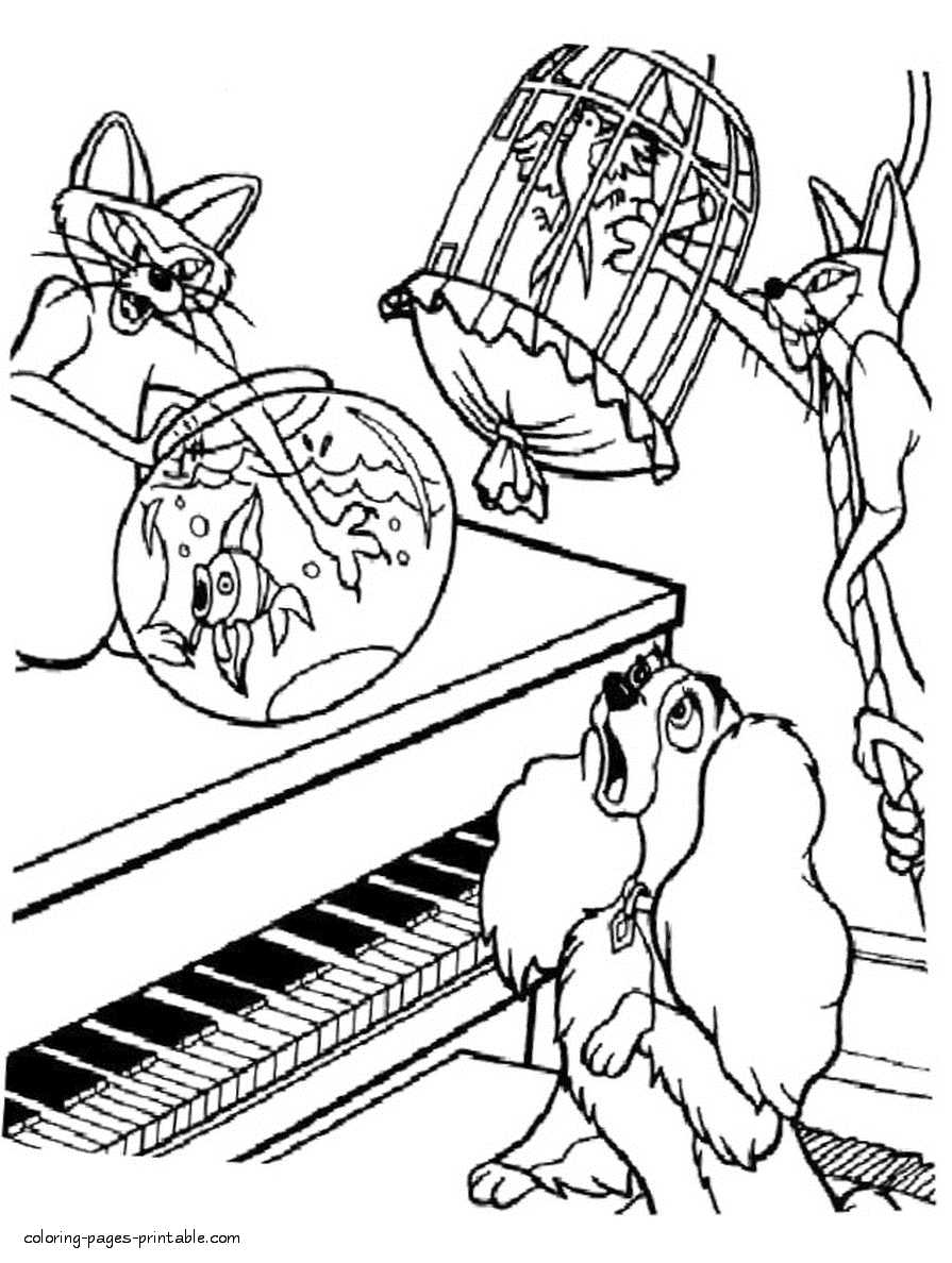 Lady and the Tramp coloring pages 19