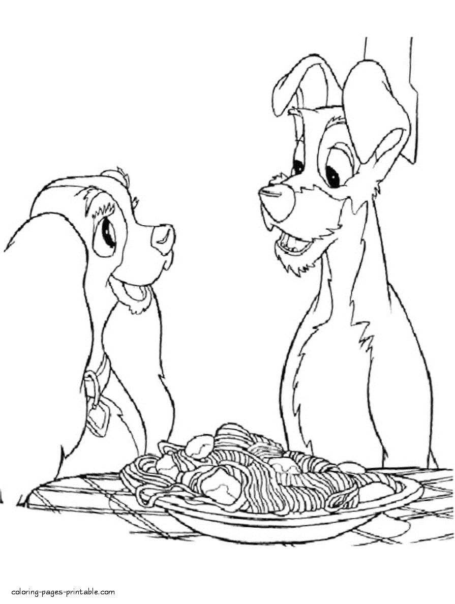 Download Lady and the Tramp free coloring pages 20 || COLORING ...
