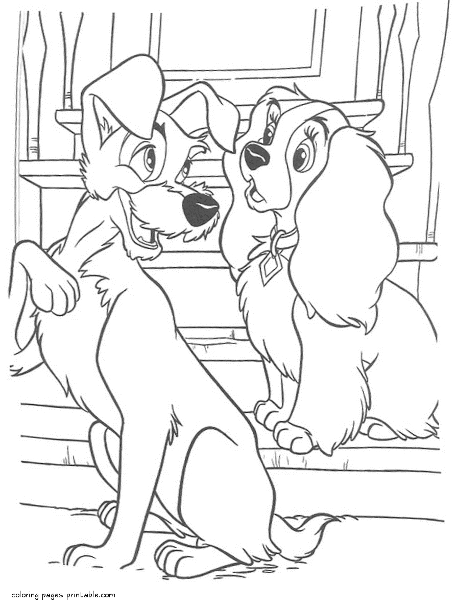Download Lady and the Tramp coloring pages that you can print out 41 || COLORING-PAGES-PRINTABLE.COM