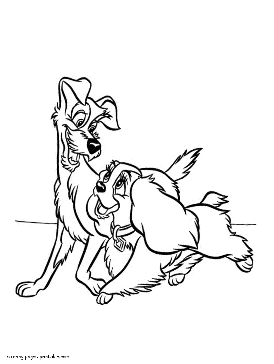 Download Disney dogs coloring pages || COLORING-PAGES-PRINTABLE.COM