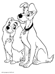 Lady and the Tramp coloring pages 1